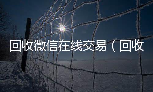 回收微信在线交vx回收易（回收微信在线交易安全吗）
