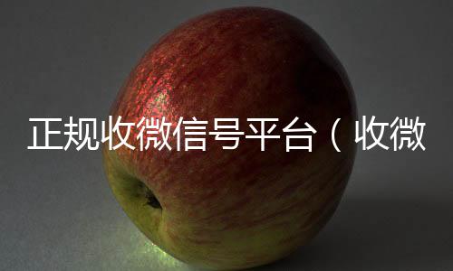 正规收微信号平收vx号台（收微信号的是真的吗）