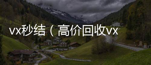 vx秒结（微信号买卖平台高价回收vx秒结）